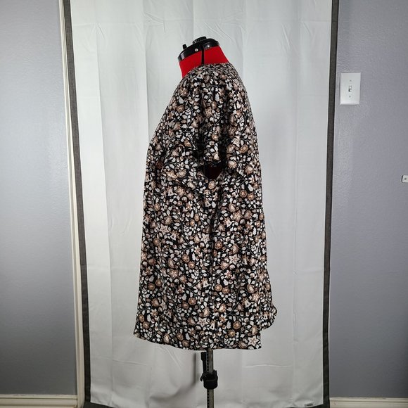 NWT Brown Floral Flutter Sleeve Blouse 20W - Picture 5 of 10